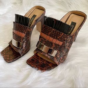 Sergio Rossi Leather open toe mules Made in Italy size 36 1/2